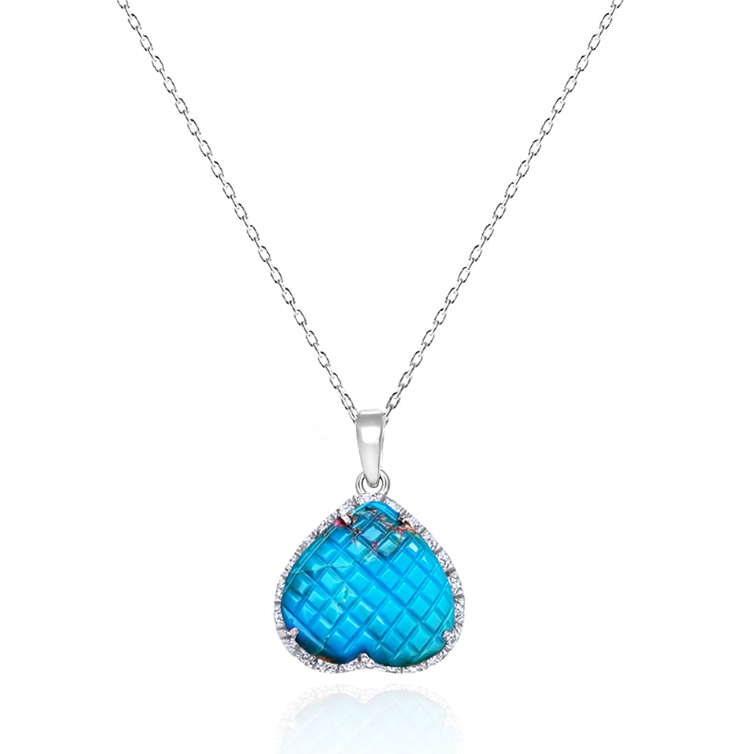 Turquoise Carving Heart Necklace