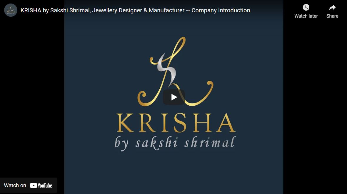Load video: KRISHA is a luxurious jewellery brand driven by its Founder and CEO Ms. Sakshi Shrimal, with an enduring passion for innovation and design. Krisha combines elegant designs with premium quality materials resulting in luxurious jewellery which adds that touch of missing sophistication and fashion back into your life.