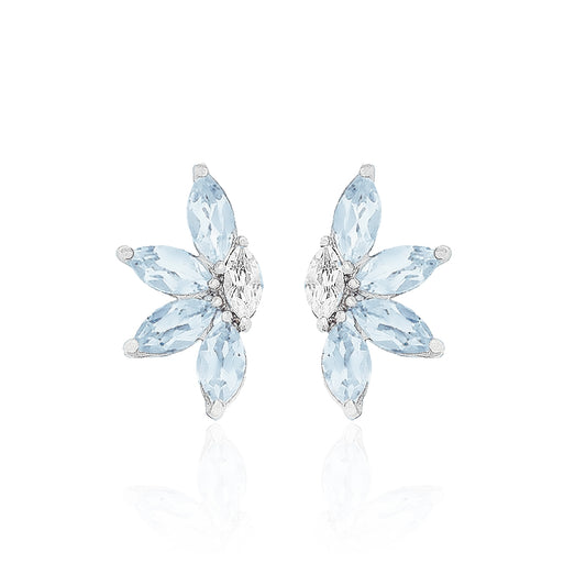 Aqua Stardust Marquise Earrings