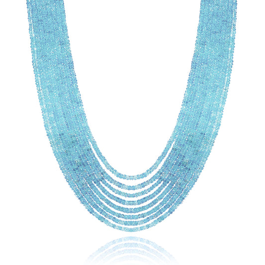 Aquamarine Round Beads Necklace