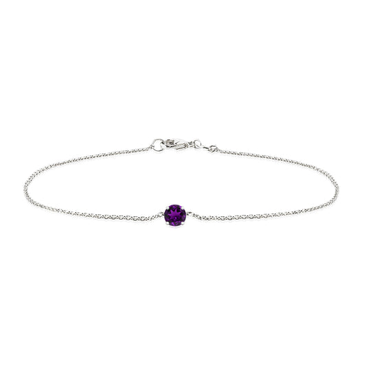 Classic Amethyst Solitaire Bracelet