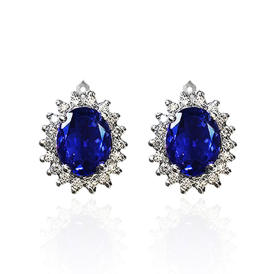 Iolite Oval Starburst Earrings
