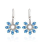 Blue Topaz Dangling Floral Earrings