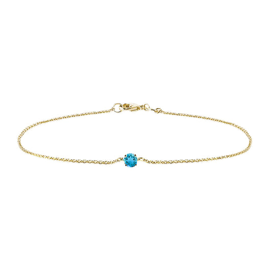 Classic Blue Topaz Solitaire Bracelet