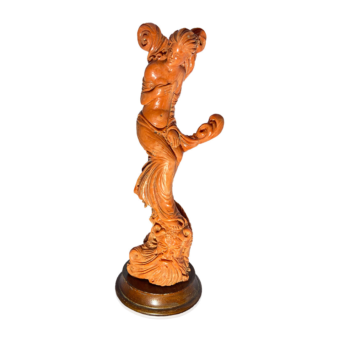 Natural Italian Red Coral Lady Figure