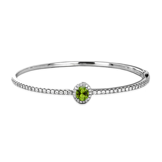 Peridot Oval Halo Bracelet