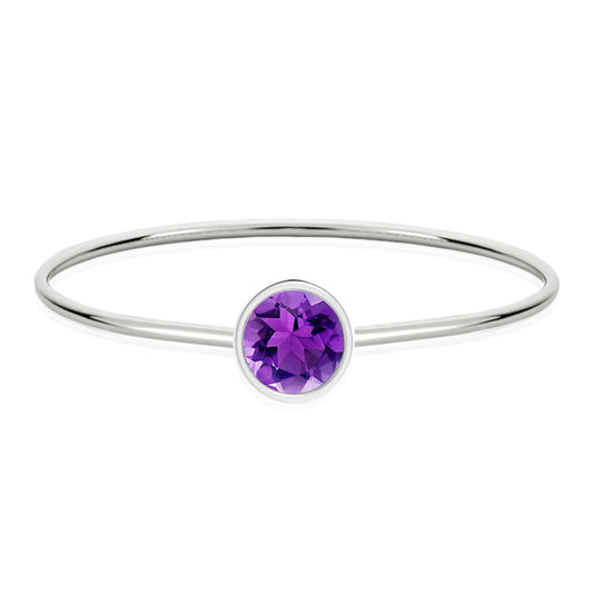 Round Bezel Amethyst Bangle
