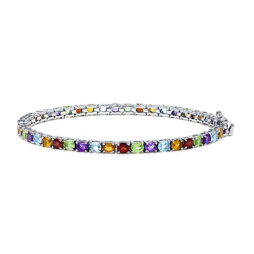 Multi Coloured Oval Eternity Bracelet