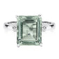 Green Amethyst Emerald Cut Ring