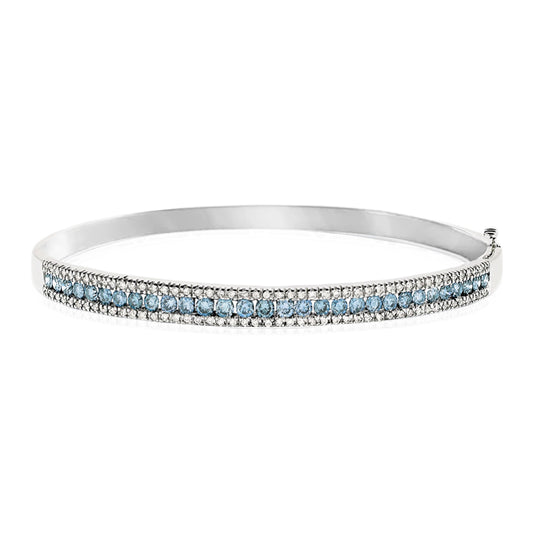 Aquamarine Halo Moiety Bracelet