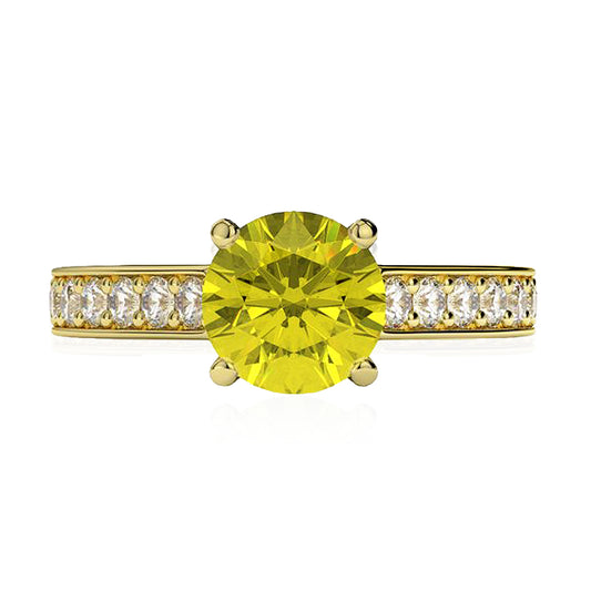 Lemon Quartz Solitaire Ring