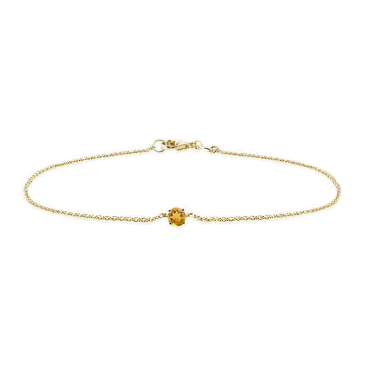 Classic Citrine Solitaire Bracelet