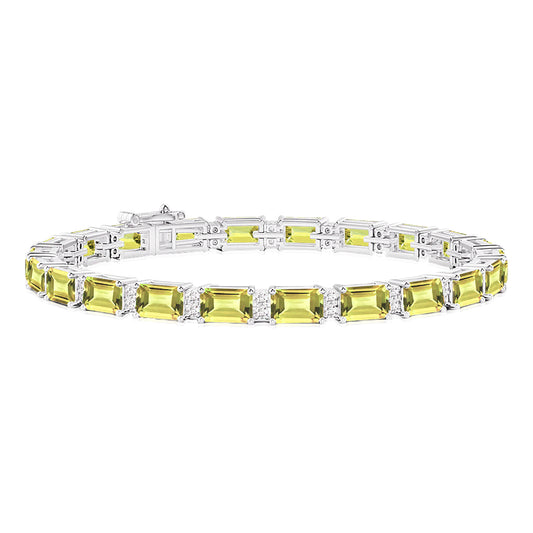 Lemon Quartz Baguette Eternity Bracelet