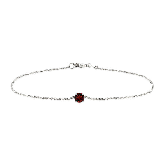 Classic Garnet Solitaire Bracelet