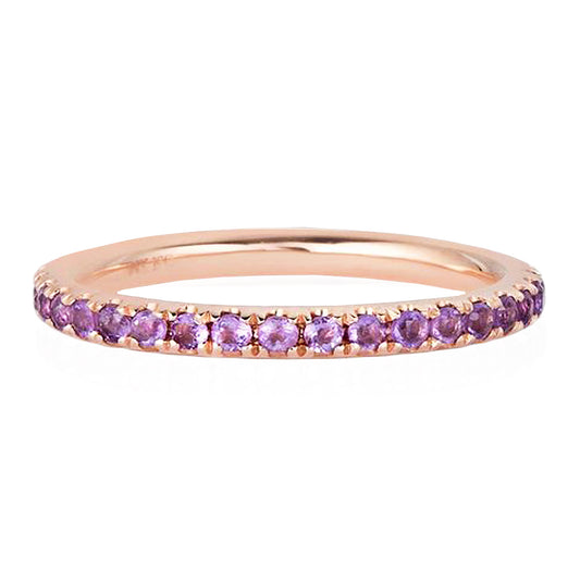 Amethyst Pavé Half Eternity Ring