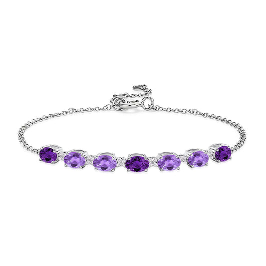 Oval Amethyst Trail Bracelet