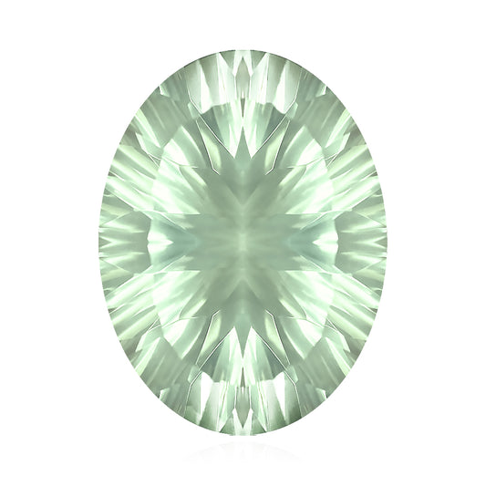 Concave Oval Green Amethyst