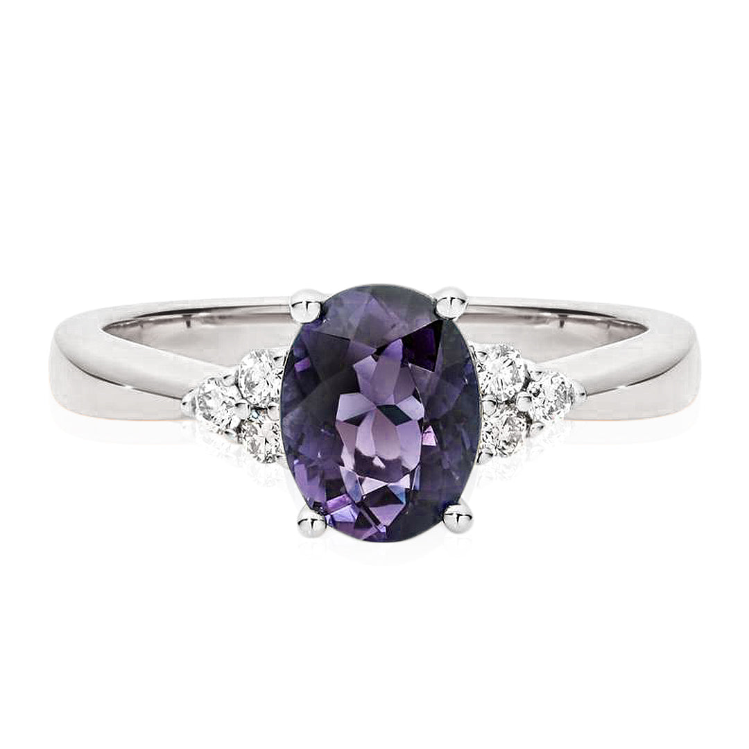 Amethyst Oval Accent Ring