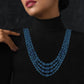 Dark Blue Aquamarine Kantha Necklace