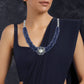 Braided Iolite Floral Necklace