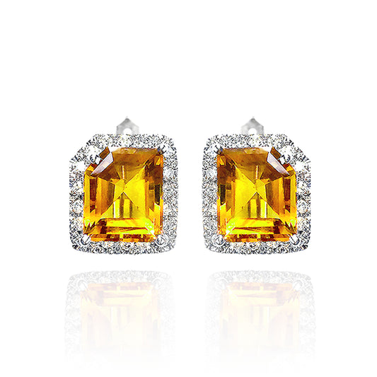 Sunny Citrine Fancy Earring Studs