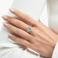 Green Amethyst Solitaire Ring