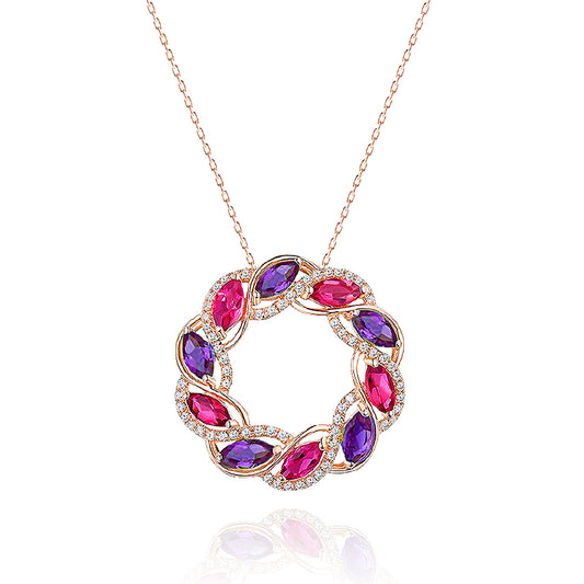 Multi Colour Twisted Marquise Pendant
