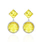 Square Round Drop Earrings