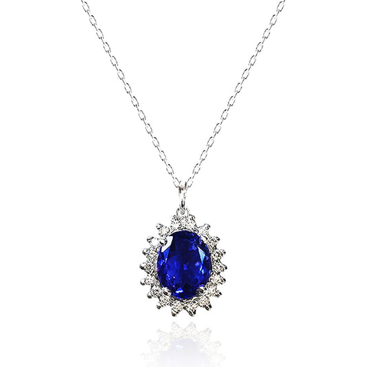 Iolite Oval Starburst Necklace