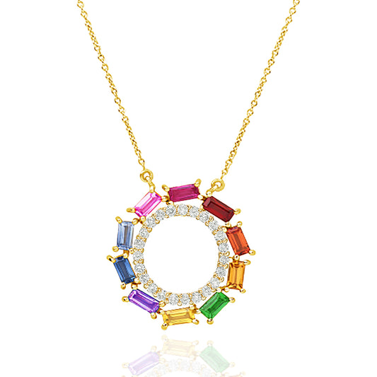 Multi Colour Baguette Play Pendant